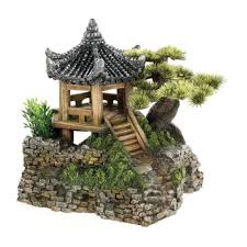 Aquarium Ornaments Aquarium Pagoda House With Plants 18cm Ornament Petsdirect Co Uk Fish Tank Accessories Fish Tank Decorations Aquarium Ornaments