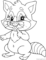 Download Adorable Baby Raccoon Coloring Page Coloringall