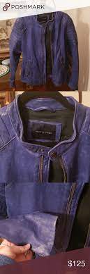 Tommy Hilfiger Royal Blue Leather Jacket Medium Blue Leather Jacket Tommy Hilfiger Blue Leather
