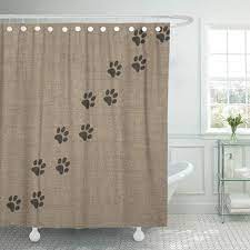 Sonoma goods for life® brooks rustproof aluminum. Suttom Brown Paw Pets Pawprints On Burlap Effect Black Cat Shower Curtain 66x72 Inch Walmart Com Walmart Com