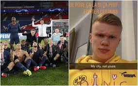 Norwegian frontman haaland, whose been also eyed by madrid and. Why Neymar And Psg S Players Mocked Erling Haaland After Their Champions League Win Metro News