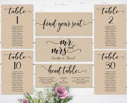 Mr Mrs Wedding Seating Chart Template Editable Header