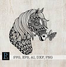 Zentangle Horse Svg Mandala Horse Svg Etsy Mandala Zentangle Diy Prints
