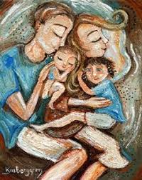 Shelter Of Family Cosleeping Family Of Four Print By Katie M Berggren Family Art Print Family Art Mother Art