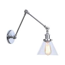 Maybe you would like to learn more about one of these? Swing Arm Wall Light Fixture Modern Industrial Metal Wall Lamp With Glass Shade In Chrome Beautifulhalo Com
