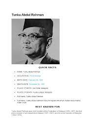 At that time his country under the control of the british. Tunku Abdul Rahman Biography Malaysia Southeast Asia