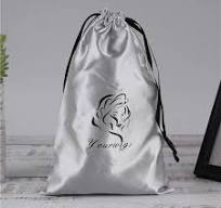 Custom Recyclable Satin Storage Bags with Logo for Hair Extensions for Silk  Hair Extension Storage for Promotions