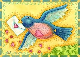 Artwork from patrica cherry to experience, share and buy. A Blue Bird Delivery By Susan Brack From Be My Valentine Art Gallery