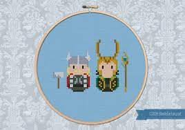Thor And Loki Digital Cross Stitch Pattern