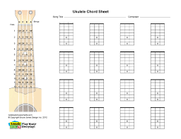 Blank Ukulele Chord Chart White Gold