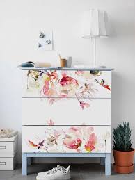 Malm Commode Ikea Stickers Fleurs De Printemps Pack De 3 Ikea Mobilier Resume Repositionable Revetement Colorful Peel Et Baton 6m En 2020 Restoration De Meuble Meuble Relooking Meuble