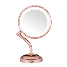 Conair Double Sided Battery Operated Lighted Mirror Lighted Vanity Mirror With Led Lights 1x 5x Magnification Rose Gold Finish Walmart Com Walmart Com