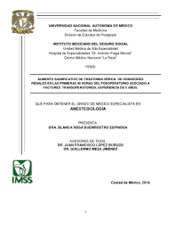 Aumento significativo de creatinina sérica de donadores renales en las  primeras 48 horas del posoperatorio asociado a factores transoperatorios :  experiencia de 5 años