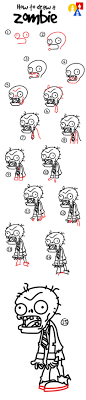 How To Draw A Zombie From Plants Vs Zombies Plants Vs Zombies Zombie Birthday Zombie Birthday Parties