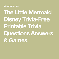 Average, 10 qns, raggedyann, mar 01 10. The Little Mermaid Disney Trivia Free Printable Trivia Questions Answers Games Trivia Quiz Trivia Questions And Answers Trivia Questions