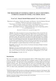 Maybe you would like to learn more about one of these? Pdf The Behavior Of External Debt In Asian Countries Evidence Based On Panel Unit Root Tests