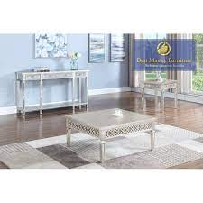 Well, your living room sofa might feel a little bit lonely if you don't put a gorgeous looking small coffee table. T1880 Mirrored Coffee Table Set Best Master Furniture Coffee Table Sets Square Coffee Table Color Gold