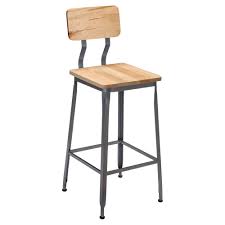 Dark Grey Industrial Bar Stool With Wood Back Seat With a frame made from sturdy iron, a reinforced base, adjustable seat height, and a convenient backrest, this stool is a durable and versatile addition to your home bar or. dark grey industrial bar stool with wood back seat