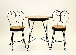 Antique Reproduction Ice Cream Parlor Furniture Set Table And 2 Chairs Furniture Blue Chairs Living Room Table