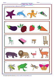 Odd One Out Identifying The One That Belongs To Different Category In Each Sectio Free Preschool Activities Preschool Activities Preschool Learning Activities