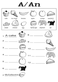 Food Using A An English Grammar English Grammar Worksheets English Worksheets For Kids