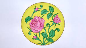Vritt Mein Alekhan Drawing Gulab Ke Phool Ke Sath Youtube Lotus flower blouse design /kamal ke phool ka blouse design. vritt mein alekhan drawing gulab ke phool ke sath