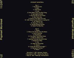 Know what to expect before you book. U2gigs Com Cover Audio 1997 1999 Popmart Tour 05 1997 3rd Leg North America