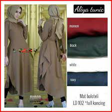 Ada juga baju tunik muslimah yang bagian lengannya saja yang tembus pandang, sehingga anda harus memilih dengan cermat. Baju Lebaran Best Seller Aliya Long Tunic Atasan Muslim Fit L Bahan Balotelli Terbaru Shopee Indonesia