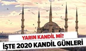 Miraç kandili 21 mart, berat kandili ise 7 nisan'da kutlanacak. Bugun Kandil Mi 20 Mart
