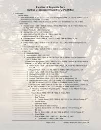 Outline Descendant Report