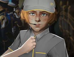 Doodle of a character in a McDonald's uniform