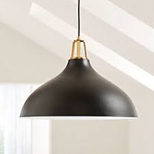 Black And Brass Kitchen Pendant Light Maddox Large Bell Pendant Light With Brass Socket Crate And Barrel In 2020 Large Pendant Lighting Plug In Pendant Light Black Pendant Light