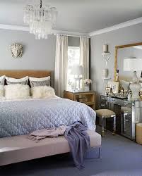 Martensen Jones Interiors Bedrooms Venini Clear Tubular Glass Chandelier Gray Walls Light Brown Glamourous Bedroom Blue Master Bedroom Bedroom Interior