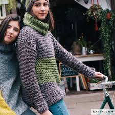 The most common love knitting wool material is wool. Sweater Woman Autumn Winter Models Patterns Katia Com