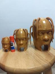 3d Printed Travis Scott Head Astroworld Figurine Travis Scott Figurines 3d Printing