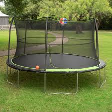 Most professional trampoline assembly services charge $100 to $300. Jump King 14ft Trampoline With Basketball Hoop Safety Enclosure Green Walmart Com Walmart Com