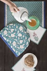 Bagh E Noor Burgeoning Floral Chintz Adorns Our Cambric Cotton Teacozy Handblock Printed To Create A Vivid A Patterned Duvet Hand Block Printed Block Print