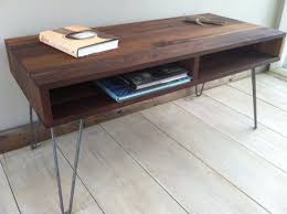 Mid Century Modern Coffee Table Black Walnut With Hairpin Legs Mid Century Modern Coffee Table Coffee Table Living Room Decor Fireplace