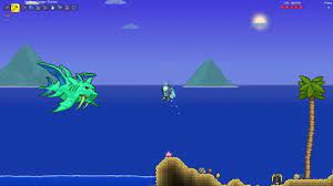 This strange mix of a dragon, pig, and a shark puts up one of the game's most challenging fights, boasting many devastating attacks, including explosive bubbles a tornado of sea creatures. Terraria Duke Fishron Boss Guide Corrosion Hour