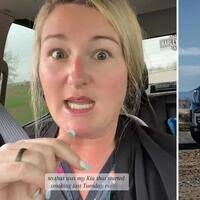 Woman Gets Into Her Kia. Then Out of Nowhere, Her Screen Starts Smoking