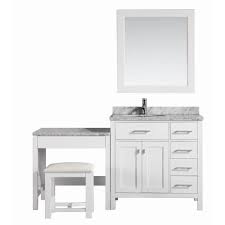 Costway vanity table set writing desk makeup table w/round velvet ottoman green/blue. Single Sink Bathroom Vanity With Makeup Table Saubhaya Makeup