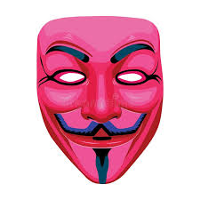 Rosa Anonym Mask Futuristisk Cyberpunk Digital Illustration Redaktionell  Arkivfoto