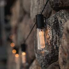 Luminites are a unique set of 10 solar powered thin edison style led string lights designed by touch of eco. Luminites Solar Powered Led Patio Bulb String Lights Black