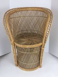 Vintage Child Size Wicker Rattan Peacock Tiki Chair Boho Photography Prop 22 Ebay Boho Chair Wicker Chair