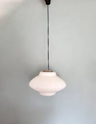 Opaline Glass Light Fixture Mid Century Modern White Ceiling Light Vintage Milk Glass Light Pendant Art Deco Home Decor White Ceiling Light Glass Light Fixture Contemporary Ceiling Light