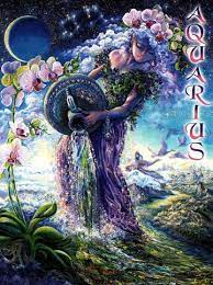 Josephine Wall Aquarius Zodiac Greeting Card Aquarius Art Josephine Wall Cross Paintings