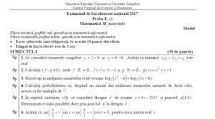 Materiale lectii formule exercitii rezolvate matematica gimnaziu si liceu. Ministerul A Publicat Modelele Oficiale Bac 2017 Le AveÈ›i Mai Jos Subiecte MatematicÄƒ Mate Info È™tiinÈ›e Tehnologic Pedagogic Bareme De Corectare Jitaruionelblog Pregatire Bac Si Evaluarea Nationala 2021 La Matematica Si