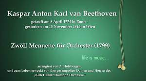Kaspar anton karl van beethoven, bautizado el 8 de abril de 1774, y nikolaus johann van beethoven, bautizado el 2 de octubre de 1776. Kaspar Anton Karl Van Beethoven Zwolf Menuette Fur Orchester 1799 Youtube