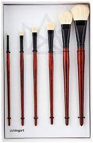 Camel hair brushes are made from several types of soft hair, because real camel hair is too woolly to use in an artist's brush. Amazon Com Kingart Specialty Natural Goat Hair Mops Set Of 6 Paint Brush Set Brown White Black