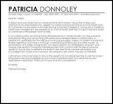 Nursing Home Administrator Cover Letter Sample Cover Letter Templates Examples